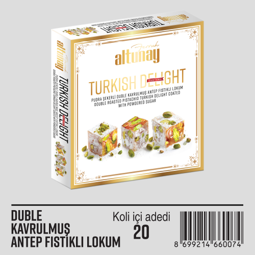 Duble Kavrulmuş Antep Fıstıklı Lokum